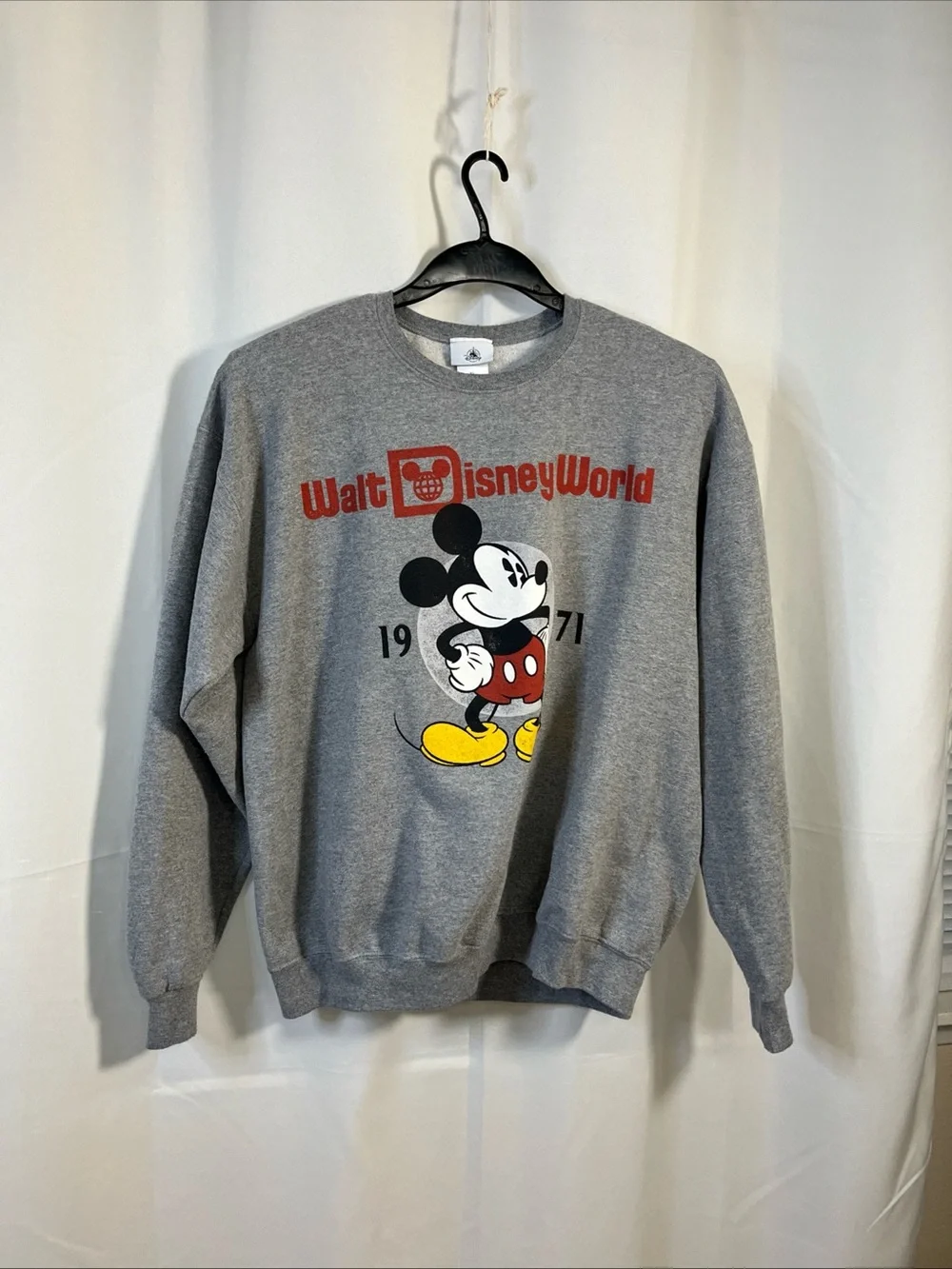 VTG Disney Parks Walt Disney World 1971 Mickey Mouse Retro Sweatshirt Size XL